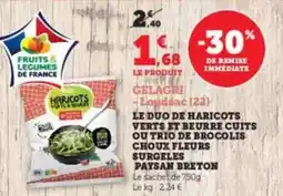 U Express Paysan breton - le duo de haricots verts et beurre cuits ou trio de brocolis choux fleurs surgeles offre