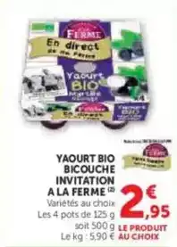 U Express Yaourt bio bicouche invitation a la ferme offre