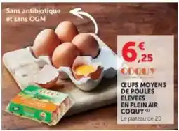 U Express Coquy - oeufs moyens de poules elevees en plein air offre