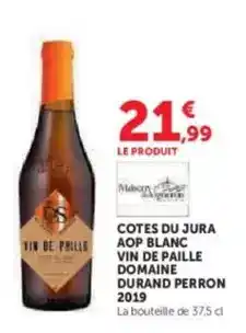 U Express Jura - cotes du aop blanc vin de paille domaine durand perron 2019 offre