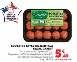 U Express Boulette saveur orientale offre