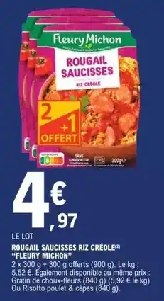 E.Leclerc Fleury michon - rougail saucisses riz créole offre