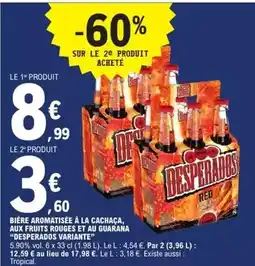 E.Leclerc Desperados - bière aromatisée à la cachaça, aux fruits rouges et au guarana desperados variante offre