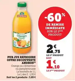 Hyper U Andros - pur jus refrigere offre decouverte offre
