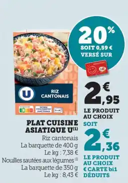 Bi1 Plat cuisine soit asiatique u offre