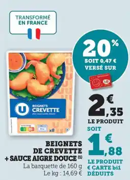 Bi1 Beignets de crevette + sauce aigre douce offre