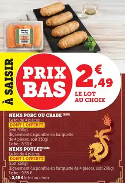 Bi1 Nems porc ou crabe offre