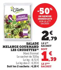 Bi1 Salade melange gourmand sachet les crudettes offre