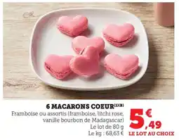 Bi1 6 macarons coeur offre