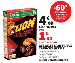 Bi1 Cereales lion triple crunchy nestle offre