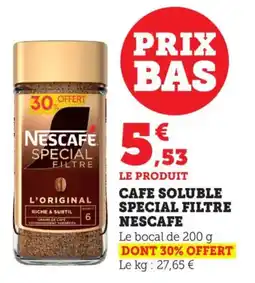 Bi1 Cafe soluble special filtre nescafe offre