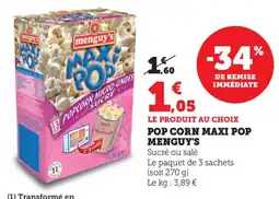 Bi1 Pop corn maxi pop menguy's offre