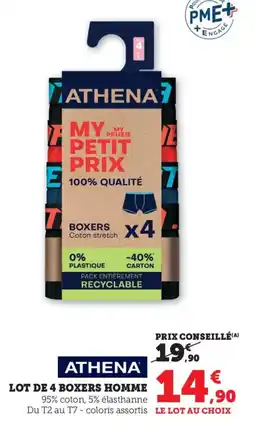 Bi1 Athena lot de 4 boxers homme offre