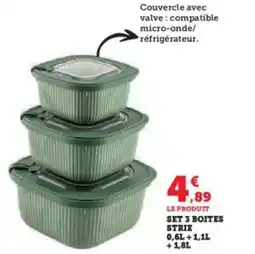 Super U Set 3 boites strie 0,61 offre