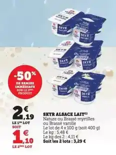 U Express Alsace lait - skyr offre