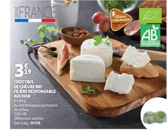 Auchan Crottins De Chèvre Bio Filière Responsable Auchan offre