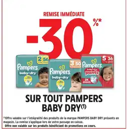 Intermarché Hyper Sur tout pampers baby dry offre