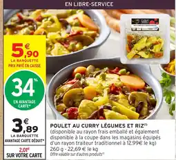 Intermarché Hyper Poulet au curry légumes et riz offre