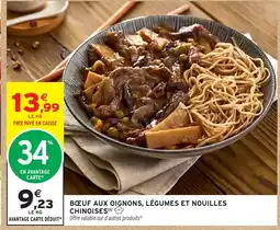 Intermarché Hyper Boeuf aux oignons, légumes et nouilles chinoises offre