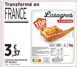 Intermarché Hyper TOP BUDGET Lasagne bolognaise offre