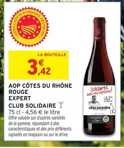 Intermarché Hyper Aop côtes du rhône rouge expert club solidaire offre