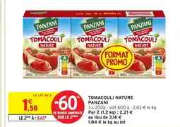 Intermarché Hyper PANZANI Tomacouli nature offre
