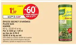 Intermarché Hyper KNORR Épices secret d'arômes plein sud offre