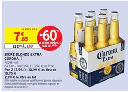 Intermarché Hyper CORONA Bière blonde extra offre