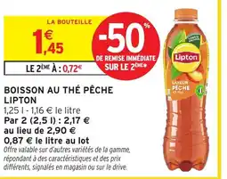 Intermarché Hyper LIPTON Boisson au thé pêche offre