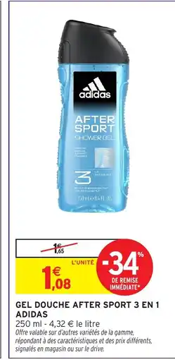 Intermarché Hyper ADIDAS Gel douche after sport 3 en 1 offre