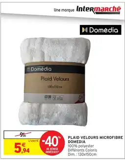 Intermarché Hyper DOMEDIA Plaid velours microfibre offre