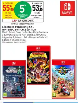 Intermarché Hyper Légendes pokémon : z-a - nintendo switch 2 édition offre