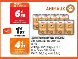 Netto NETTO Terrine pour chien avec morceaux à la volaille et aux carottes offre