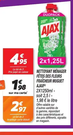 Netto AJAX Nettoyant ménager fêtes des fleurs fraîcheur muguet offre