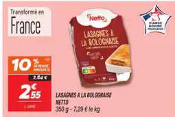 Netto NETTO Lasagnes a la bolognaise offre