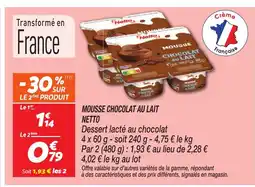 Netto NETTO Mousse chocolat au lait offre