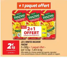 Netto PANZANI Les 3 minutes macaroni offre