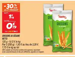 Netto NETTO Gressins au sésame offre