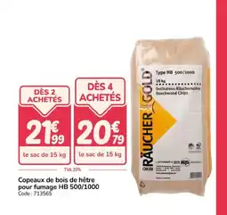 Promocash Copeaux de bois de hêtre pour fumage HB 500/1000 offre