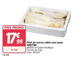 Promocash Filet de morue salée sans peau offre