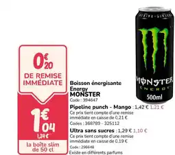 Promocash MONSTER Boisson énergisante Energy offre
