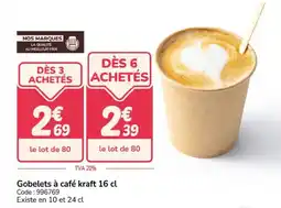 Promocash Gobelets à café kraft offre
