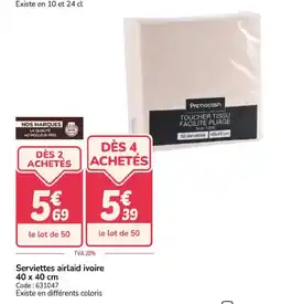 Promocash Serviettes airlaid ivoire offre