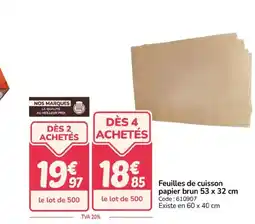 Promocash Feuilles de cuisson papier brun offre