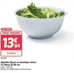 Promocash Saladier Bowl en plastique blanc offre