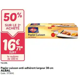 Promocash ALBAL Papier cuisson anti-adhérent largeur offre