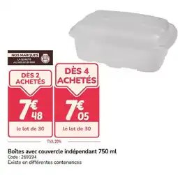Promocash Boîtes avec couvercle indépendant offre