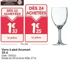Promocash Verre à pied Arcsmart offre