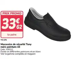 Promocash Mocassins de sécurité Tony noirs pointure 43 offre