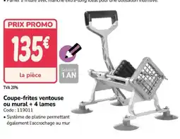 Promocash Coupe-frites ventouse ou mural + 4 lames offre